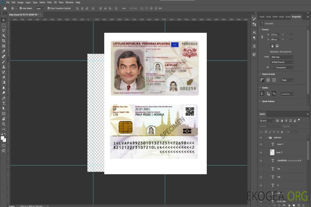 Lettonie ID 2021-présent template Lettonie ID 2021-présent template